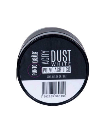 PUNTO NAILS DUST POLVO ACRILICO WHITE 56 GR 2 OZ