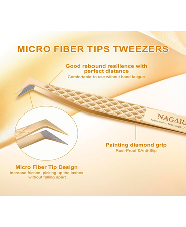 NAGARAKU TWEEZERS PINZA DORADA PARA PASTAÑAS AG-09