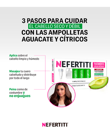 NEFERTITI AMPOLLETAS AGUACATE Y CITRICOS C/10 PZAS.