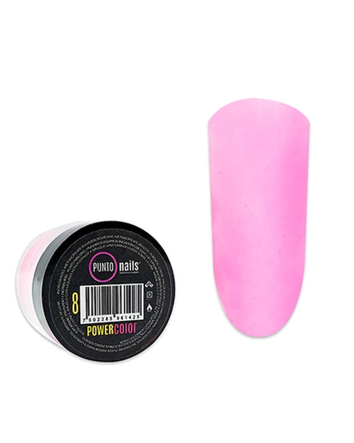 PUNTO NAILS POWER COLOR ACRILICO DE COLOR BESO DE ANGEL 7 GRS.#8