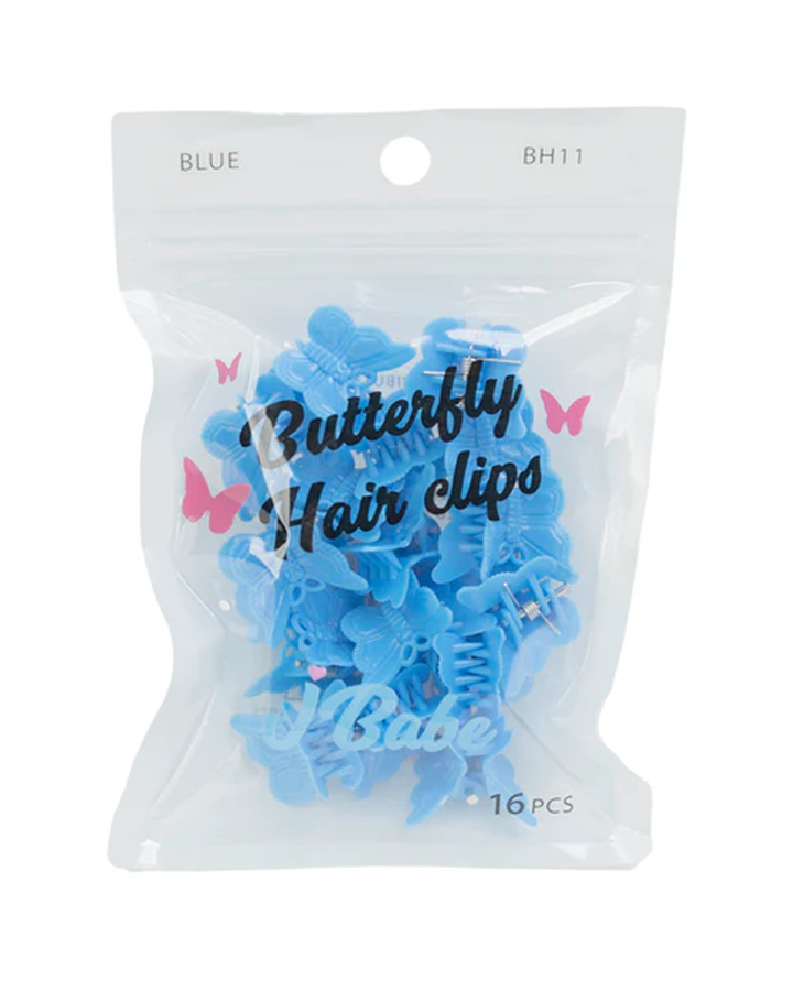 J BABE BUTTERFLY HAIR CLIPS BH11 BLUE