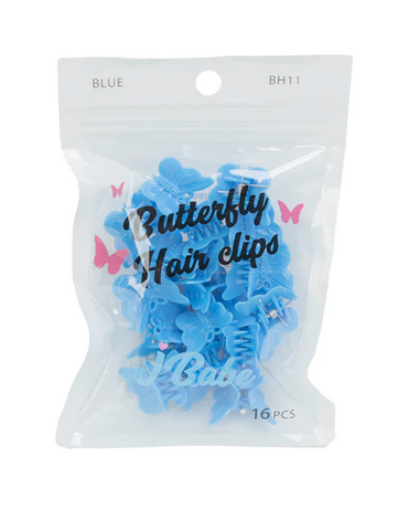 J BABE BUTTERFLY HAIR CLIPS BH11 BLUE