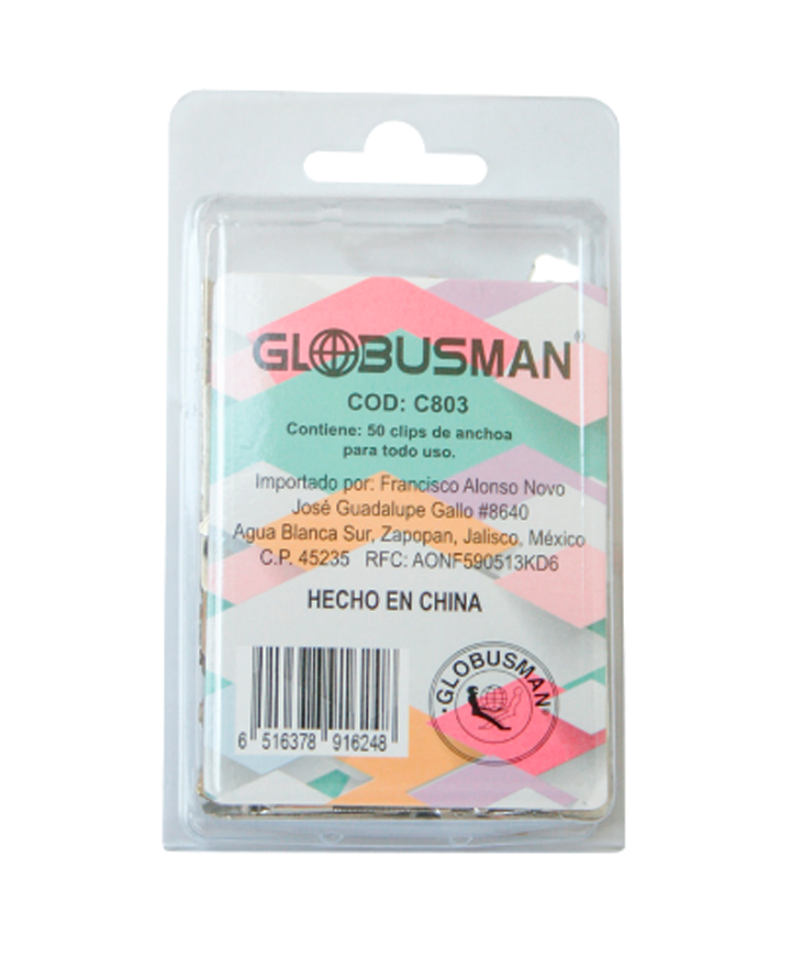 GLOBUSMAN CLIP PARA ANCHOA METALICO C/50 PIEZAS C803
