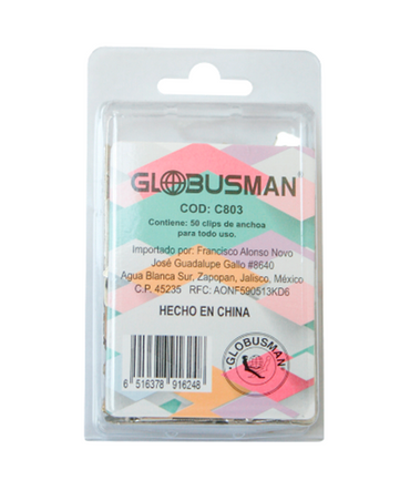GLOBUSMAN CLIP PARA ANCHOA METALICO C/50 PIEZAS C803