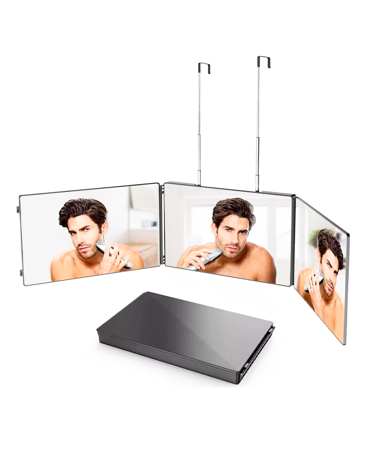 COSMETIE MIRROR TRIPLE ESPEJO 180 GRADOS NEGRO