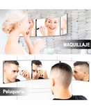 COSMETIE MIRROR TRIPLE ESPEJO 180 GRADOS NEGRO