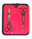 GERMANY KIT DE 2 TIJERAS LINEAL/ENTRESACAR BLACK D2370
