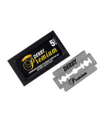 DERBY PREMIUM NAVAJA DOBLE FILO C/5 PZAS.VELLO GRUESO