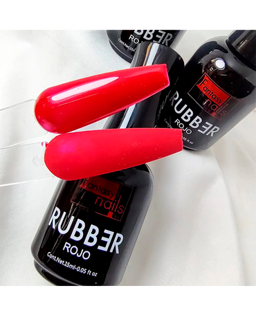 FANTASY NAILS GEL NIVELADOR RUBBER ROJO 15 ML.