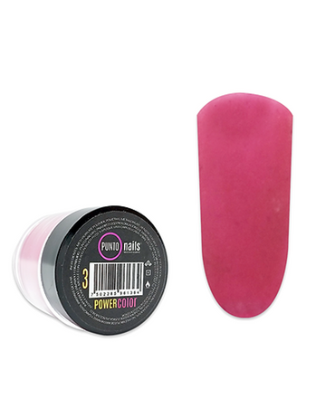 PUNTO NAILS POWER COLOR ACRILICO DE COLOR FRAMBUESA 7 GRS.#3