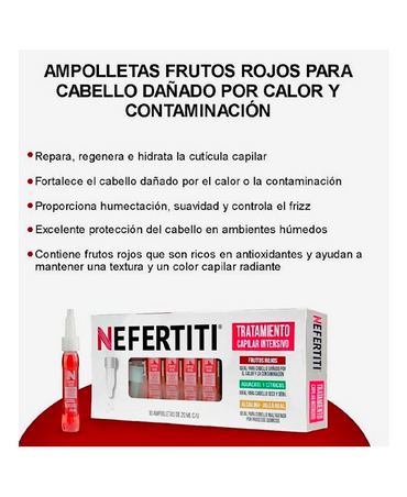 NEFERTITI AMPOLLETAS FRUTOS ROJOS C/10 PZAS.