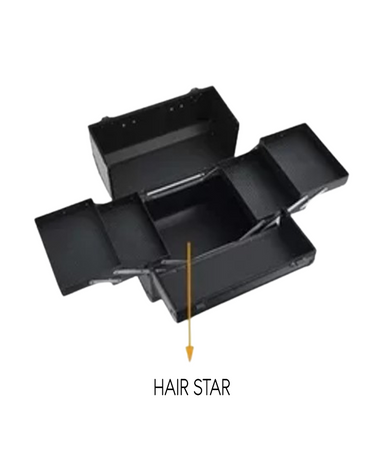 HAIR STAR COSMETIQUERA MAQUILLAJE Y MANICURE NEGRO 32X21X25.5 CMS. 0101B