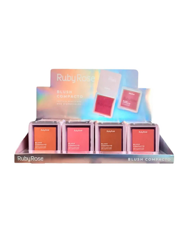 RUBY ROSE MATTE BLUSH POWDER COMPACTO HB-861 BLISTER CON 24 PZAS.6 TONOS