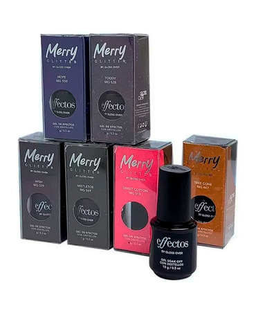 GLOSS OVER KIT MERRY GLITTER 6 GELES