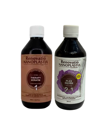 RENOVATIO NANOPLASTIA KIT PLEX SILVER SHAMPOO/TRATAMIENTO 240 ML.