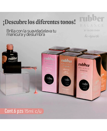 GLOSS OVER KIT RUBBER BALANCE COLOR BASE 6 GELES