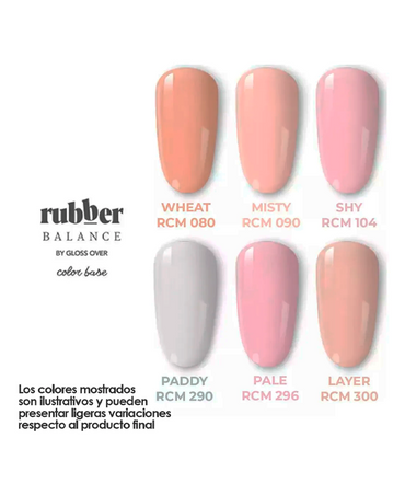 GLOSS OVER KIT RUBBER BALANCE COLOR BASE 6 GELES