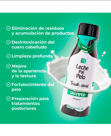 LECHE PAL PELO KIT TRADICIONAL SH + RECONS + TERMO 250 ML.