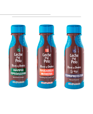 LECHE PAL PELO KIT RIZOS & AFRO SH + MASC + TERMO 250 ML.