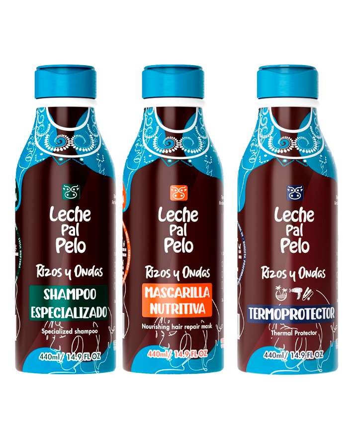 LECHE PAL PELO KIT RIZOS & AFRO SH + MASC + TERMO 440 ML.