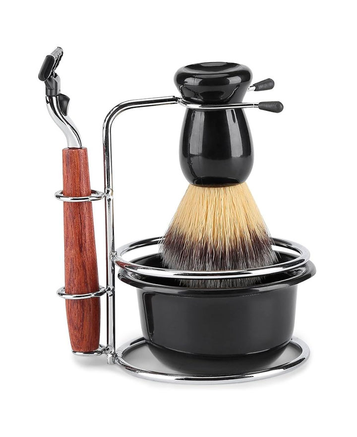 MC8 SET BARBERIA TAZON BROCHA SOPORTE DE RASTRILLO MC2146