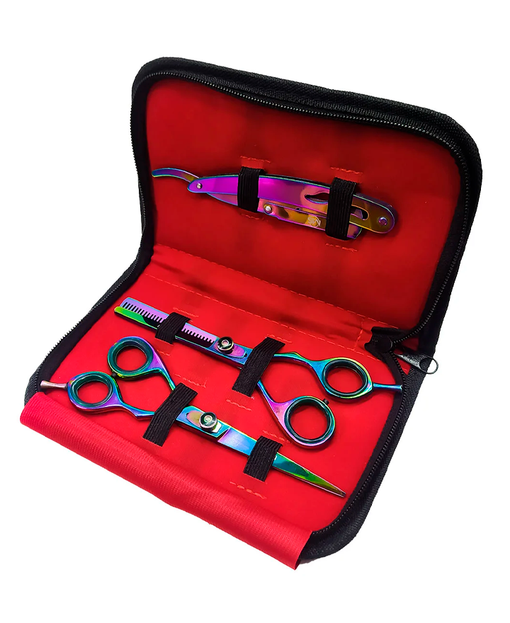 MS KIT 3 PZAS TIJERA/LINEAL ENTRESACAR 6.5 PULGADAS TORNASOL