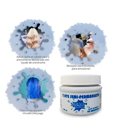 KOLOR SHOT MASCARILLA URBAN AZUL METALICO 120 GRS.