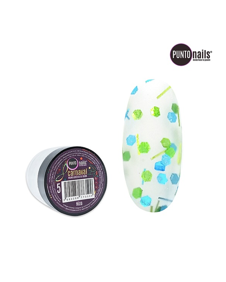 PUNTO NAILS CARNAVAL ACRILICO DE COLOR NIZA 7 GR NO 5