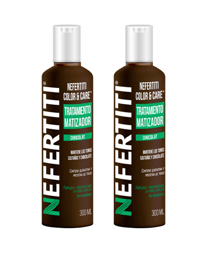 NEFERTITI COLOR & CARE KIT SHAMPOO + TRATAMIENTO 300 ML. CHOCOLATE