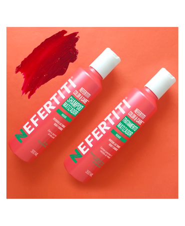 NEFERTITI COLOR & CARE KIT SHAMPOO + TRATAMIENTO 300 ML. ROUGE
