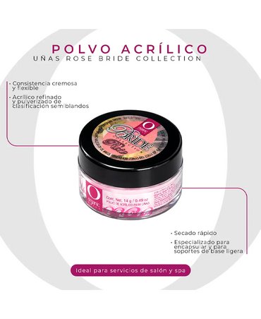ORGANIC NAILS BRIDE ROSE ACRILICO 5 OZ.