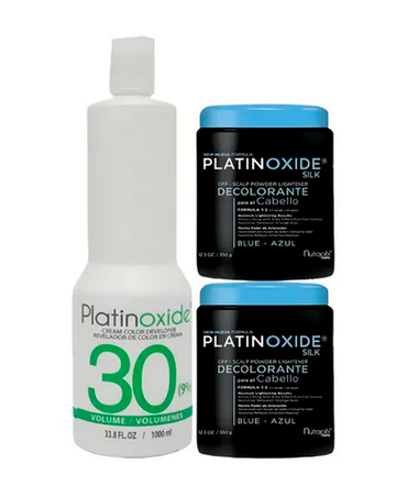 PLATINOXIDE KIT 2 DECOLORANTES AZUL 350 G.+1 PEROX 30 VOL. LT. PDA35