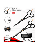 AASHTA KIT 2 TIJERAS NEGRO CORTE/ENTRESACAR 6.5 (PS627/PS628) PICBSK10