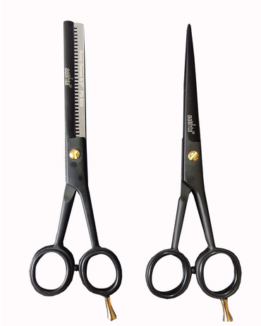 AASHTA KIT 2 TIJERAS NEGRO CORTE/ENTRESACAR 6.5 (PS627/PS628) PICBSK10