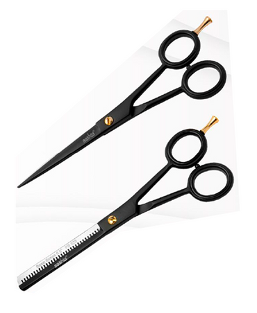 AASHTA KIT 2 TIJERAS NEGRO CORTE/ENTRESACAR 6.5 (PS627/PS628) PICBSK10