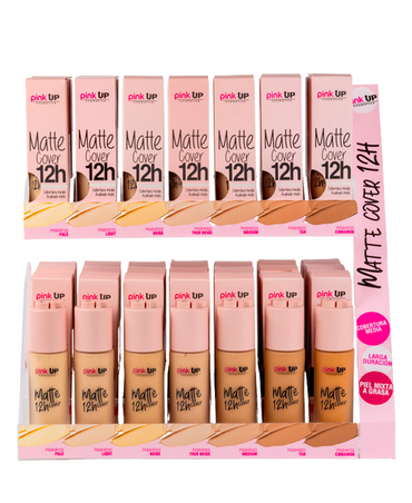 PINK UP EXHIBIDOR NUEVOS TONOS MATTE COVER 12 HRS