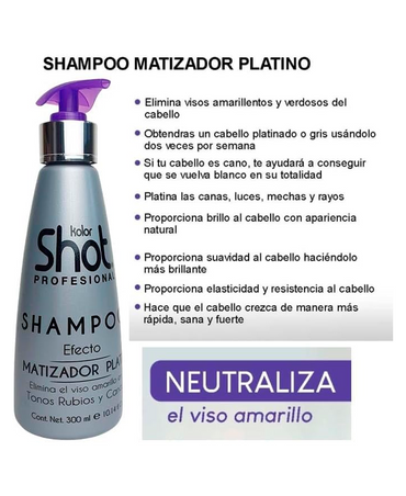 KOLOR SHOT SHAMPOO MATIZADOR PLATINO 900 ML.