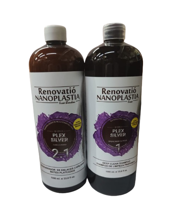 RENOVATIO NANOPLASTIA KIT PLEX SILVER SHAMPOO/TRATAMIENTO 1000 ML.