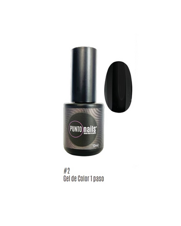 PUNTO NAILS GEL 1 PASO 12 ML. 02 BLACK