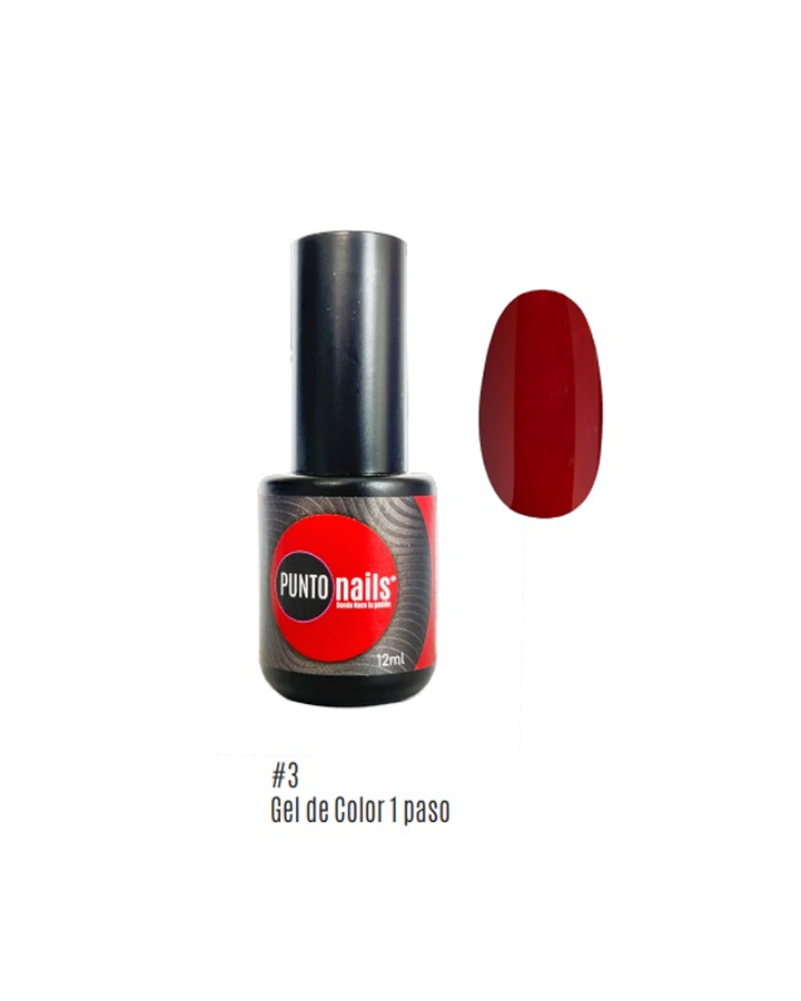 PUNTO NAILS GEL 1 PASO 12 ML. 03 CARMIN