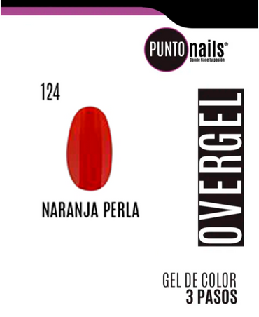 PUNTO NAILS OVERGEL 12 ML. #124 NARANJA PERLA MATTE