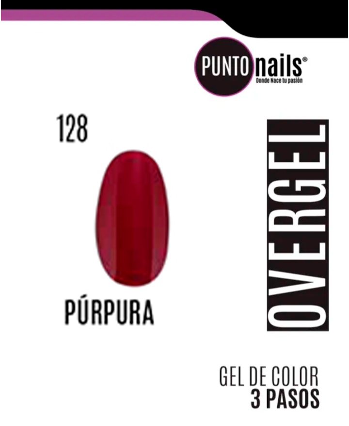 PUNTO NAILS OVERGEL 12 ML. #128 PURPURA MATTE
