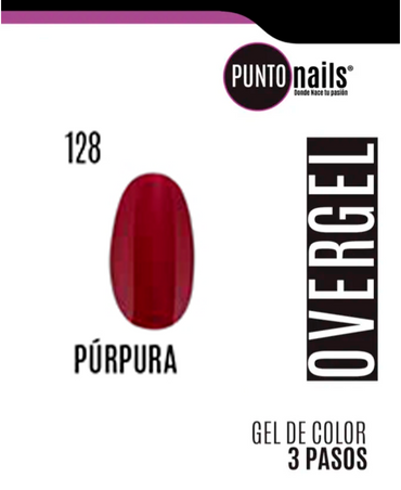 PUNTO NAILS OVERGEL 12 ML. #128 PURPURA MATTE
