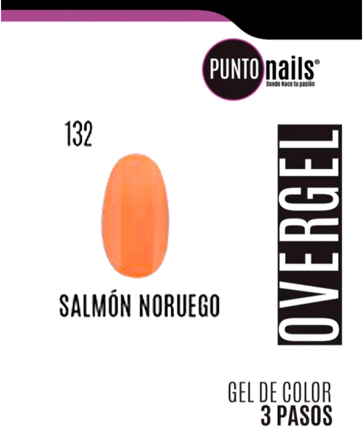 PUNTO NAILS OVERGEL 12 ML. #132 SALMON NORUEGO MATTE