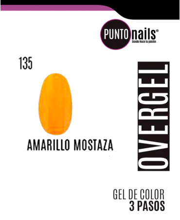 PUNTO NAILS OVERGEL 12 ML. #135 AMARILLO MOZTAZA MATTE