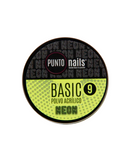 PUNTO NAILS POLVO BASIC TONO 9 AMARILLO NEON 1 OZ.