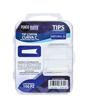 PUNTO NAILS TIP COFFI CURVA C NATURAL XL C/100 PZAS. PNTE60N