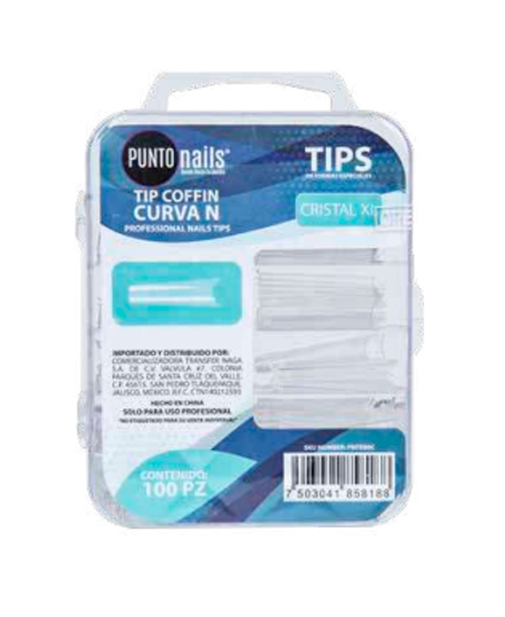 PUNTO NAILS TIP COFFI CURVA C CRISTAL XL C/100 PZAS. PNTE80C