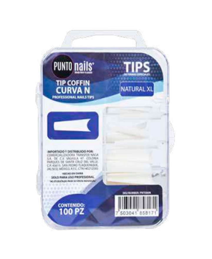 PUNTO NAILS TIP COFFI CURVA C NATURAL XL C/100 PZAS. PNTE80N
