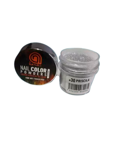 NA POLVO DE COLOR #30 PRISCILA/GLITTER PLATA 1/4 OZ